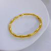 Nueva pulsera de bambú para mujer, accesorios de apertura sólida, moderna pulsera de anillo de estilo étnico bañada en plata, regalo para novia 520
