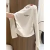 Camiseta de algodón puro de cuello redondo y manga larga para mujer, corte ajustado, elegante, inspirada en Instagram, adelgazante, top de capa interior, nueva colección de otoño