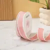 Fita de Veludo para Plantação de Borda Crua de Chenille Dupla Face Coreana 2,5cm Laço para Buquê Tira para Embalagem de Caixa de Presente para Assar