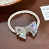 Clip de Goma Acrílica Coreana con Forma de Mariposa Tridimensional para Cola de Caballo Anillo para el Cabello con Diamantes para Todo Tipo de Peinado Pasador