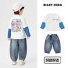 Conjunto de Ropa de Otoño para Niños: Camiseta de Manga Larga y Jeans, Ropa Infantil para Primavera y Otoño, Camiseta Básica y Pantalones Largos para Niños
