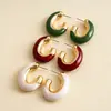 Pendientes colgantes de metal retro europeos y americanos, diseño geométrico ovalado, estilo vintage transfronterizo, pendientes simples y de moda, joyería de alta gama para mujer