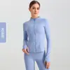 Chamarra de Yoga Lulu para Mujer, Ajustada, Cuello Alto, Cremallera, Manga Larga, Ropa de Yoga, Deportiva, para Correr, Fitness, Estilo Otoño