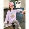Camiseta de manga larga de algodón puro para niña, nueva versión primavera y otoño 2026, estilo coreano versátil, cuello redondo, camiseta básica, top casual estampado