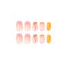 Venta al por mayor de parches para uñas con ondas simples, con borde amarillo y rosa francés, acabados y armadura, venta al por mayor de uñas postizas, láminas para uñas al por mayor