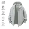 Chaqueta softshell alternativa Dijia para otoño e invierno, cortavientos con capucha cálida de forro polar fino, chaqueta impermeable y a prueba de viento para exteriores para hombre