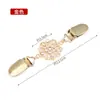 Clipe para Xale Europeu e Americano Retrô Clipe para Suéter Feminino Fivela para Lenço de Seda Cravejada com Diamantes Broche Anti-Exposição Clipe para Gola de Lenço Acessórios de Liga