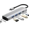 Concentrador USB 3.0 transfronterizo RJ45, base de expansión para tarjetas de red, convertidor para portátiles Type-C, concentrador 5 en 1