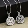 Atacado de fábrica joias de prata de lei S925 Runa lucky pingente redondo giratório marca Pingente pequeno feminino pingente de prata tailandesa branco