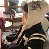 Moletom com Capuz Bordado de Letras 2025 para Homens, Veludo Grosso Outono Americano e Inverno Esportivo Casual Solto para Meninos e Meninas