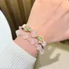 Pulsera de Cuentas de Ágata de Cristal Natural con Correa de Cuero para Mujer, Joyería Versátil de Moda Nicho Única para la Buena Suerte