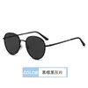 Gafas de Sol Redondas Metálicas de Moda Transfronterizas, Estilo Retro para Mujer Protección UV Protección Solar para Rostro Pequeño Ins Gafas de Sol de Estilo de Alta Gama