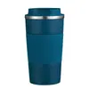 Taza de Café Térmica de Acero Inoxidable 304 Transfronteriza con Cubierta de Cuero, Portátil al Vacío que Conserva el Frío para Deportes al Aire Libre y Montaje en Coche