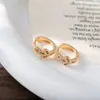 Pendientes de Hebilla de Cinturón de Diamantes de Colores de Comercio Exterior Europeo y Americano, Pendientes con Circonita Microincrustada, Joyería para Mujer al por Mayor