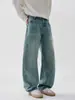 Muxi Clothing #Marca Tendência Retro High Street Americana calça Saber cleanfit Jeans Wide Leg Calça Longa Versátil Masculina