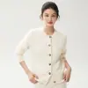 Colección Otoño/Invierno 2026 de Bai Cai Rong: Suéter cárdigan de punto trenzado con cuello redondo, engrosado y cálido, prendas de punto de Outerwear estilo europeo y americano