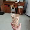 Fábrica Mini Pequeno Bambu Cesta Leite Chá Copo Handle Bamboo Cesta Café Copo Titular Bambu Tecido Decorativo Copo DIY Artesanato Folclórico