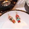 Estilo Nacional Moda Popular Ópera Ópera de Sichuan Ópera de Pekín Pendientes de Cara Perla Pedrería Dama Xianggong Pendientes de Estilo Étnico Mujeres