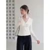 Cárdigan de Punto de Manga Larga con Rayas Moradas Estilo Suave Foreve para Mujer, Suéter Ajustado con Botones para Otoño
