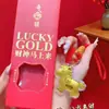Llavero Colgante para Teléfono de Oro Puro 999 Dios de la Riqueza, Set de Caja de Regalo Riqueza Instantánea, Artículo de Regalo Popular