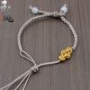 Corda de pulseira da sorte tecida à mão pulseira trançada de quatro fios produto semiacabado abertura acessórios DIY pulseira de contas da sorte
