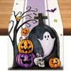 Camino de mesa de Halloween más vendido de Temu transfronterizo, mantel decorativo navideño de lino, alfombrilla de té de gama alta para mueble de TV