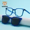 Novo Conjunto de Óculos Polarizados da Moda para Crianças Meninas, Óculos com Lente Anti-Azul para Miopia para Meninos, Armação Quadrada, Design Simples, Haste com Mola, Atacado