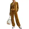 2026 Ropa de Mujer Europea y Americana Sitio Independiente de Amazon Cuello con Volantes Terciopelo Manga Larga Moda Casual Holgado Traje Ropa para el Hogar