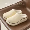 Pantuflas de Algodón Impermeables de Color Sólido para Hombre, Invierno Hogar Interior Más Terciopelo Suela Gruesa Antideslizante Resistente a la Suciedad Para Exteriores Calientes Pantuflas de Algodón