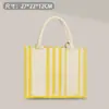 Bolsa de Lona Laminada con Borlas de Tela Rayada Bolsa Tote de Lona Hecha a Medida Bolsa de Lona de Gran Capacidad Bolsa Tote Personalización