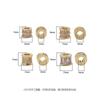 Venta Caliente Transfronteriza Cobre Relleno de Oro de 14K Incrustado con Circonita Doble Fila de Perlas Cilíndricas Espaciador Pulsera Material DIY Hecho a Mano Accesorios de Joyería