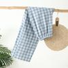 Pantalones de Pijama de Cuadros de Algodón Puro Lavado Estilo Japonés para Mujer Primavera y Otoño Verano Pareja Pantalones Finos Pantalones para Casa