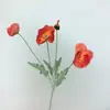 Flor Artificial de Toque Real de Papoula Flor Artificial Hidratante Decoração de Flor Artificial Sala de Estar Mesa de Jantar Arranjo de Flores Buquê Decoração Floral Flor Decorativa