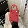 Bolsa de Playa Eva Bolsa de Gelatina Colorida Diseño Ligero Bolso de Mano Mini DIY Bolsa Versátil de Moda para Compras y Viajes