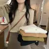 Suéter de Punto de Cuello V de Manga Larga de Moda para Mujer, Top Elegante de Cuello Medio Abierto para Otoño e Invierno, Suéter Base Negro