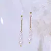 Brincos Longos de Pérola Estilo Exquisito Feminino, Brincos de Nicho, Brincos Simples e Versáteis, Brincos de Luxo Leve e de Alta Qualidade