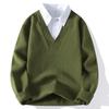 Otoño comercio exterior Amazon nuevo suéter popular de dos piezas falsas para hombre y mujer camisa base de punto casual para hombre versión coreana