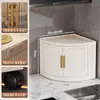 Armario de almacenamiento triangular plegable y móvil de plástico de doble puerta transfronterizo para snacks, juguetes y uso doméstico, armario de esquina