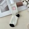 Calcetines para Estudiantes Mujeres, Calcetines de Algodón Primavera y Verano, Calcetines de Media Caña Absorbentes de Sudor, Calcetines Deportivos Lindos de Moda, Ropa Exterior de Aspecto Elegante con Zapatos Blancos