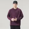 Sudadera de manga larga con cuello Henry de marca moderna estilo americano para hombre, nueva colección primavera y otoño 2026, top versátil casual resistente, talla grande