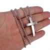 Joyería de Fábrica Colgante de Acero Inoxidable Collar Dorado para Hombre Europeo y Americano Simple Liso Acero Inoxidable Cruz Otoño Nuevo Modelo