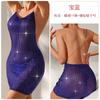 Lingerie sexy Guiruo lantejou corrente cruzada costas bonitas tentação diamante camisola feminina uniforme terno de comércio exterior F4223