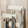 Estante de Almacenamiento Magnético Detrás de la Puerta, Caja de Almacenamiento para Pañuelos y Servilletas, Dispensador de Pañuelos Montado en la Pared, Cesta de Almacenamiento para Bolsas y Llaves para Entrada Sin Taladro