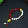 Pulseira de contas de cinábrio antiga para segurar na mão DIY areia de cristal pulseira de lótus feminina fornecimento ao vivo atacado