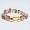 [Grabado Secreto de Seda Marrón] Pulsera de Fluorita Verde Súper Cristal Negro Natural para Mujer La Más Fácil de Combinar Pulsera de Regalo Al por Mayor