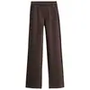 Pantalones de Pierna Ancha Elásticos con Felpa Adentro para Otoño Invierno 2026 para Mujer de Cintura Alta, Caídos, de Pierna Recta, Largos, Engrosados, Cálidos, Antienvejecimiento, Casuales
