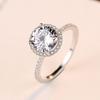 Anillo de Moda PAG & MAG Joyería Anillo de Plata S925 Anillos Rig con Circonita Redonda Grande Lujo Coreano Alto Sentido