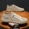 Novos sapatos masculinos, confortáveis e respiráveis, sapatos finos de lona, sapatos esportivos antiderrapantes versáteis, tênis casuais para homens, atacado