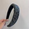 Diadema de tweed estilo socialité de Corea del Sur Pinza para el pelo elegante de celebridad de Internet Diadema estilo pequeño aroma Nuevo pinza para el pelo de celebridad de Internet Calavera superior