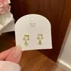 Brincos Pingente Flor Vazada Ins Estilo Coreano para Mulheres, Agulha de Prata, Moda Versátil Simples e de Alto Padrão, Brincos Delicados